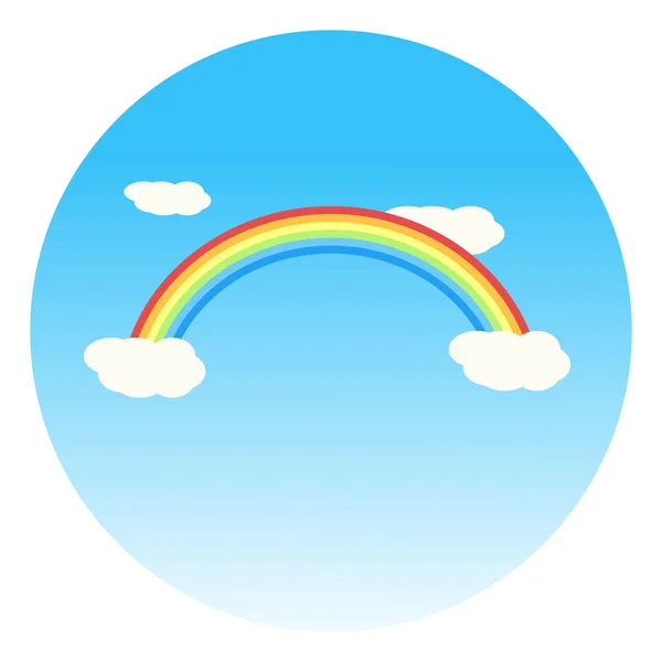 Arco Iris Bonito Ilustración Vector Sobre Fondo Blanco — Vector de stock