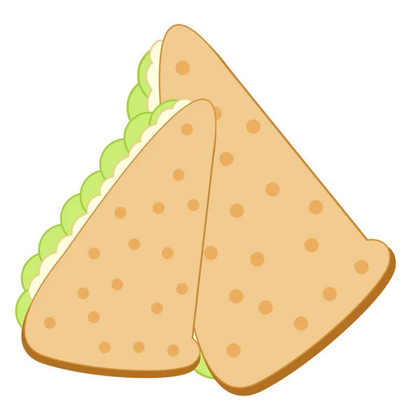 Triangolo Sandwich Illustrazione Vettore Sfondo Bianco — Vettoriale Stock