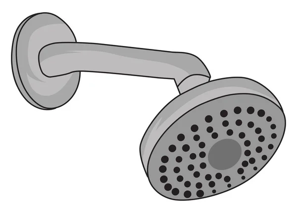 Metal Duş Illüstrasyon Beyaz Arkaplanda Vektör — Stok Vektör