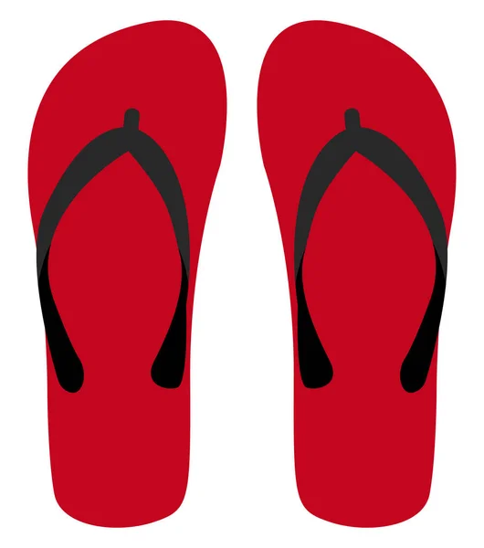 Red Slippers Illustration Vector White Background — Stock Vector