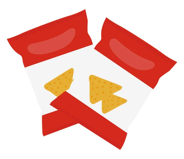 Chips Beutel Illustration Vektor Auf Weißem Hintergrund — Stockvektor