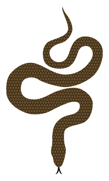 Serpente Marrone Illustrazione Vettore Sfondo Bianco — Vettoriale Stock