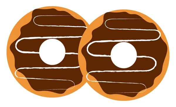 Chocolate Donuts Illustration Vector White Background — Stock Vector