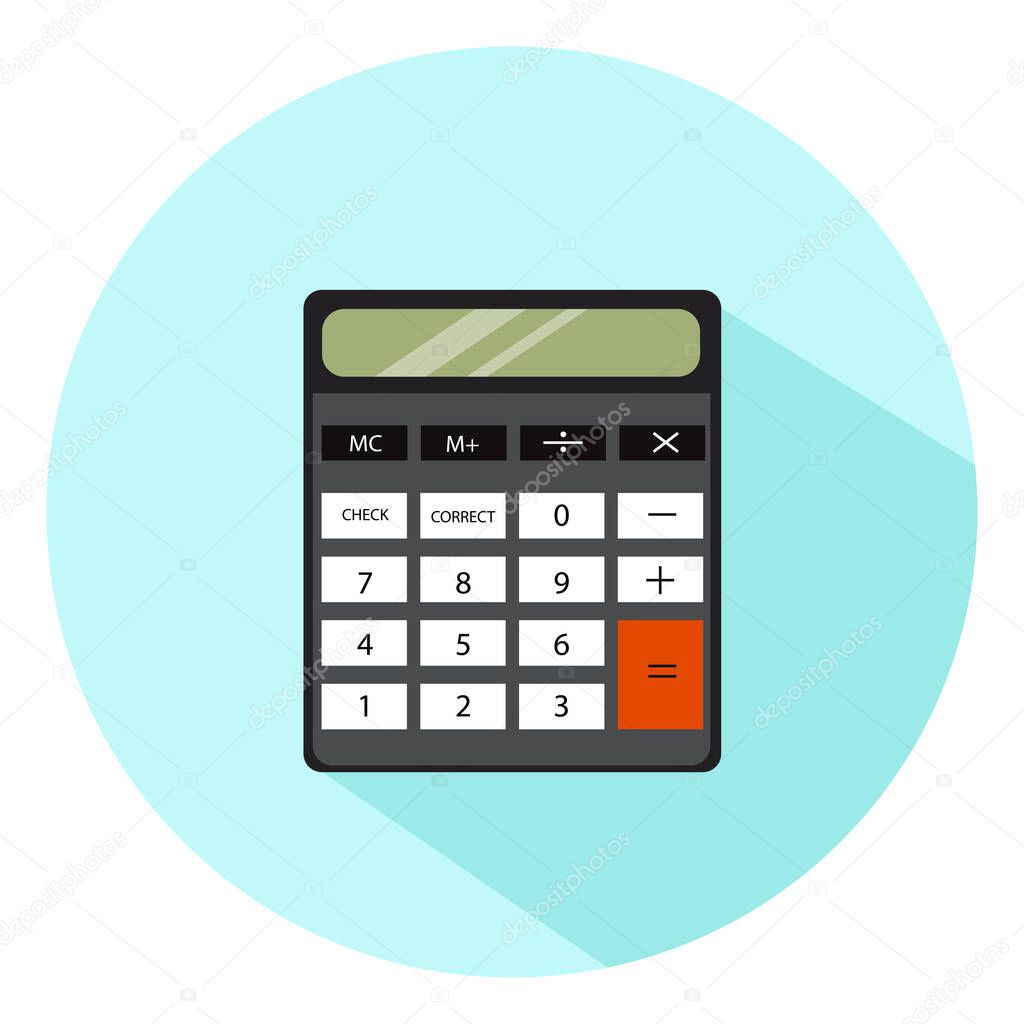 Old calculator, illustration, vector on a white background.