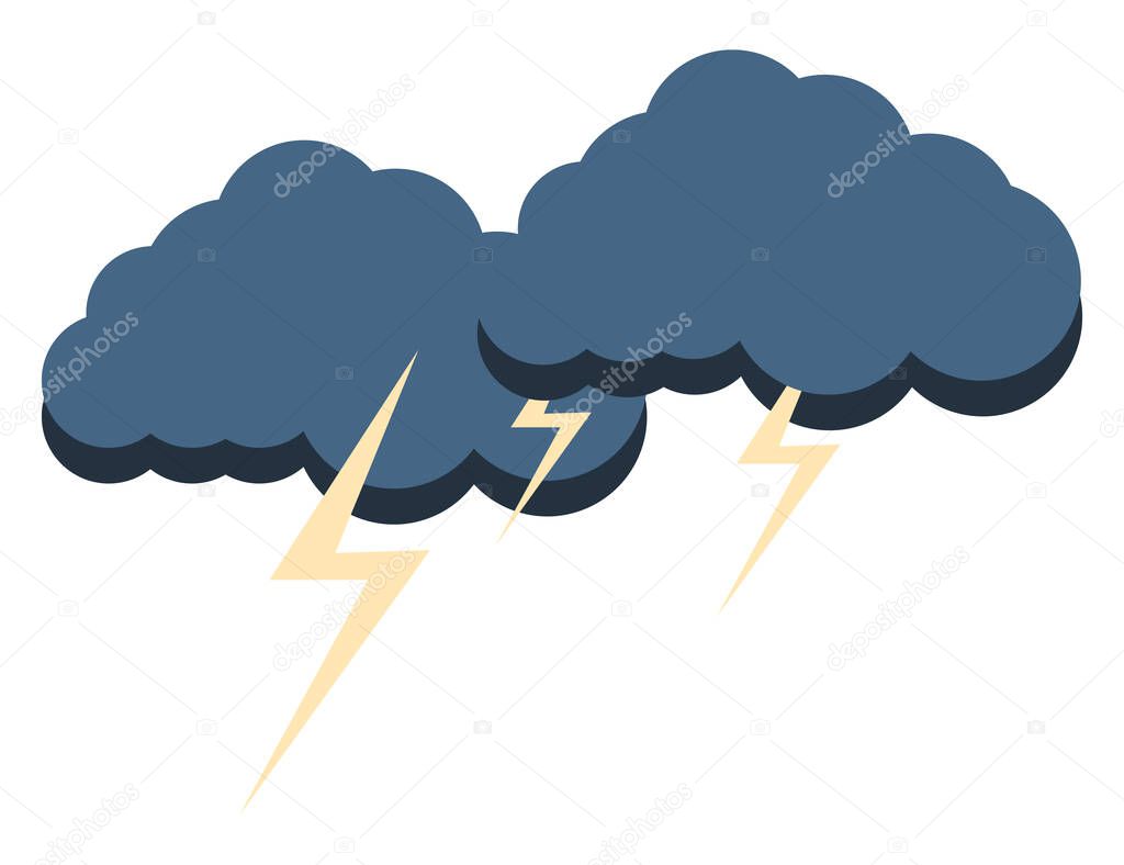 Thunder Strikes, illustration, vector on a white background.
