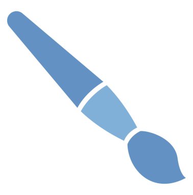 Mavi boya fırçası, illüstrasyon, beyaz arkaplanda vektör.