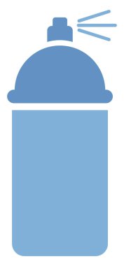 Mavi sprey boya şişesi, illüstrasyon, beyaz arkaplanda vektör.