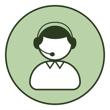 Çağrı merkezi adamları, illüstrasyon, beyaz arkaplan vektörü.