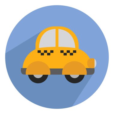 Sarı taksi, illüstrasyon, beyaz arka planda vektör..