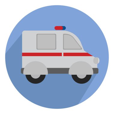 Ambulans aracı, illüstrasyon, beyaz arkaplanda vektör.