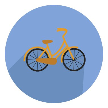 Sarı bisiklet, illüstrasyon, beyaz arkaplan üzerindeki vektör.