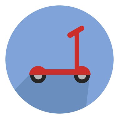 Kırmızı scooter, illüstrasyon, beyaz arkaplanda vektör.