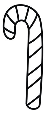 Beyaz Noel şekeri, illüstrasyon, beyaz arkaplanda vektör.