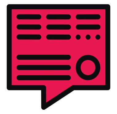 Parlak kırmızı sohbet başlığı, illüstrasyon, beyaz arkaplan üzerindeki vektör.