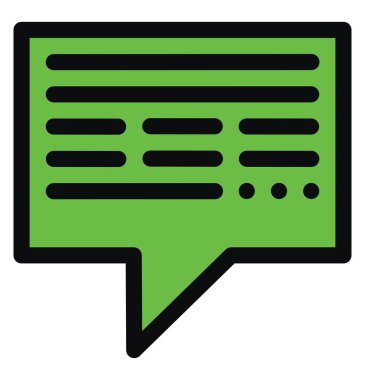 Yeşil sohbet bildirimi, illüstrasyon, beyaz arkaplan üzerindeki vektör.