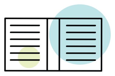 Mavi defter, illüstrasyon, beyaz arkaplanda vektör.