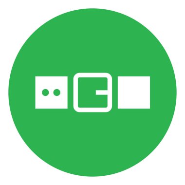 Yeşil çemberdeki beyaz kuşak, illüstrasyon, beyaz zemin üzerindeki vektör.