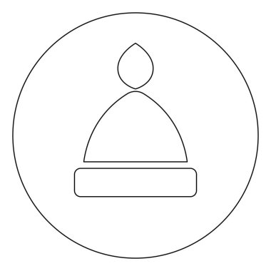 Beyaz bir daire içinde beyaz şapka, illüstrasyon, beyaz arkaplan üzerinde vektör.