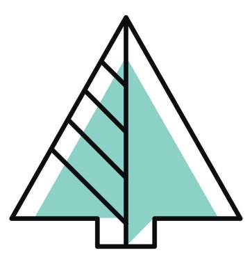 Asgari, açık mavi köknar ağacı, illüstrasyon, beyaz arkaplan vektörü.