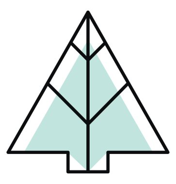 Açık yeşil renkli fidan ağacı, resimleme, beyaz arkaplan üzerinde vektör.