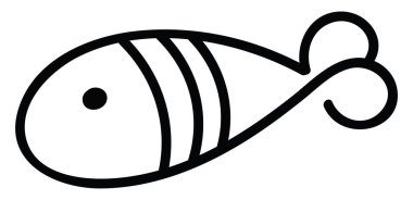 İki çizgili balık, illüstrasyon, beyaz arkaplanda vektör.