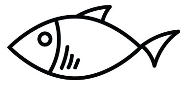 Sivri yüzlü beyaz balık, illüstrasyon, beyaz arkaplanda vektör.