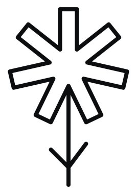 Yedi yapraklı beyaz çiçek, illüstrasyon, beyaz arkaplanda vektör.