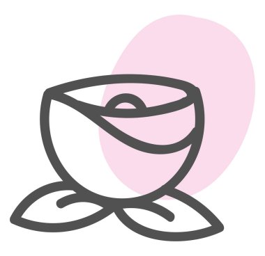 Pembe sevgililer günü çiçeği, illüstrasyon, beyaz arkaplanda vektör.