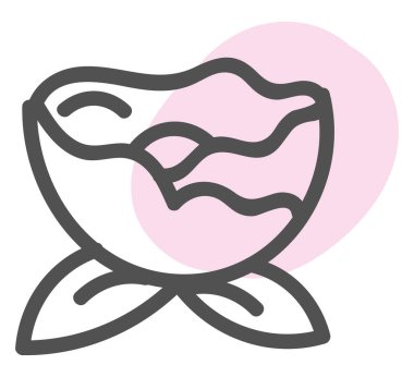 Yumuşak pembe çiçek, illüstrasyon, beyaz arkaplanda vektör.