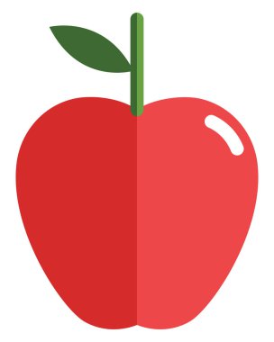 Kırmızı elma, illüstrasyon, beyaz arkaplanda vektör.