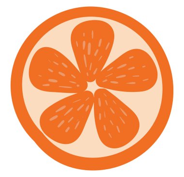 Meyveyi ikiye böl, illüstrasyon, beyaz arkaplanda vektör.