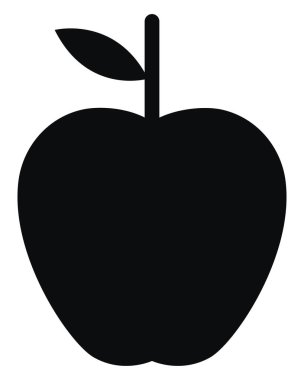 Siyah elma, illüstrasyon, beyaz arkaplanda vektör.