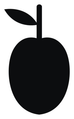 Siyah kayısı, illüstrasyon, beyaz arkaplanda vektör.