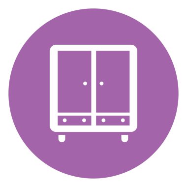 Beyaz gardırop, illüstrasyon, beyaz arkaplanda vektör.