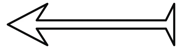 Kleine Eenvoudige Witte Pijl Met Een Staart Zwarte Omtrek Die — Stockvector