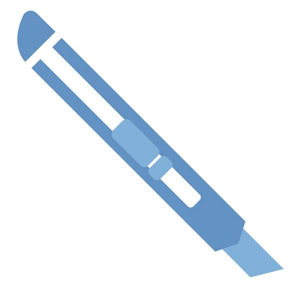 Blauwe Scalpel Illustratie Vector Witte Achtergrond — Stockvector