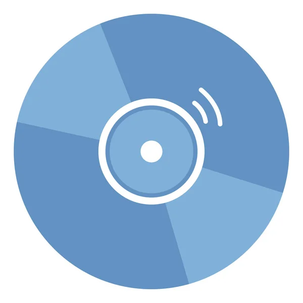 Disque Musique Bleue Illustration Vecteur Sur Fond Blanc — Image vectorielle