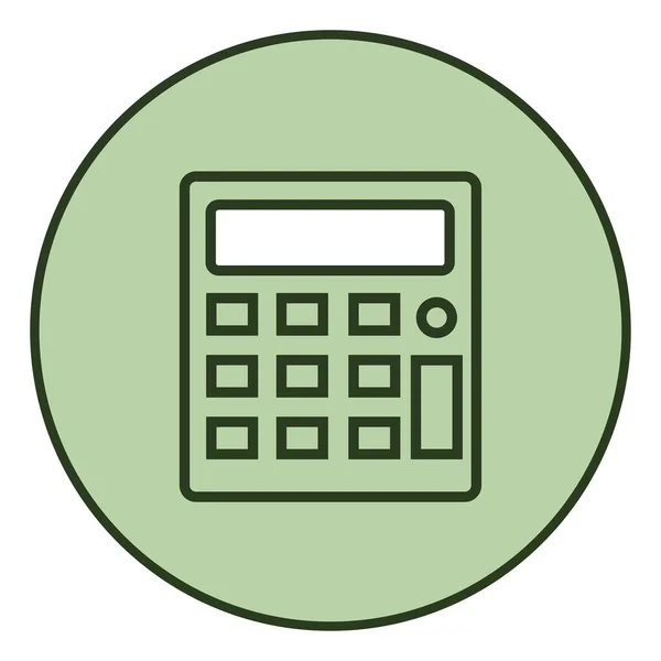 Зеленый Калькулятор Иллюстрация Вектор Белом Фоне — стоковый вектор