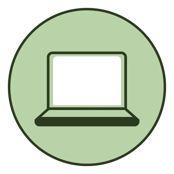 Laptop Verde Ilustração Vetor Sobre Fundo Branco —  Vetores de Stock