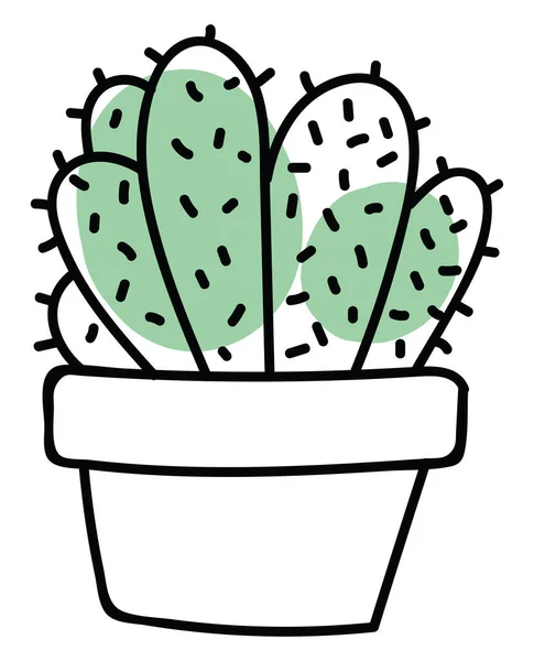 Maceta Cactus Ilustración Vector Sobre Fondo Blanco — Vector de stock