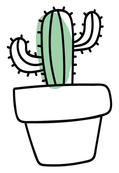 Klasyczny Kaktus Ilustracja Wektor Białym Tle — Wektor stockowy