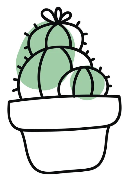 Drie Cactussen Met Twee Groene Stippen Een Grote Een Kleine — Stockvector
