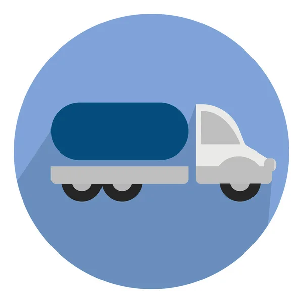 Vrachtwagen Met Tank Illustratie Vector Witte Achtergrond — Stockvector