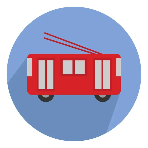 Červená Tramvaj Ilustrace Vektor Bílém Pozadí — Stockový vektor