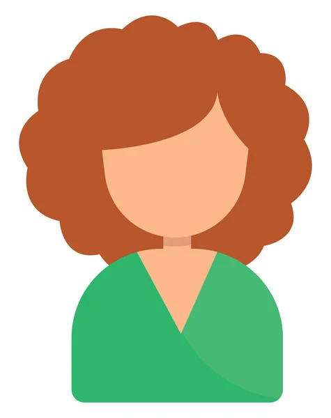 Chica Con Pelo Rizado Rojo Ilustración Vector Sobre Fondo Blanco — Vector de stock