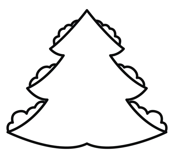 Witte Besneeuwde Kerstboom Illustratie Vector Witte Achtergrond — Stockvector