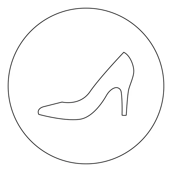 白色圆圈中的白色高跟鞋 白色背景上的矢量 — 图库矢量图片
