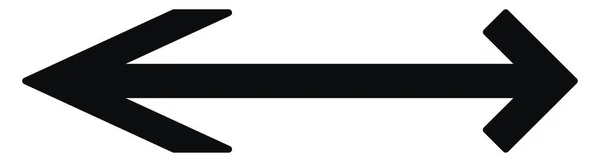 Zwei Schwarze Pfeile Die Beide Richtungen Zeigen Unterschiedlich Geformt Abbildung — Stockvektor