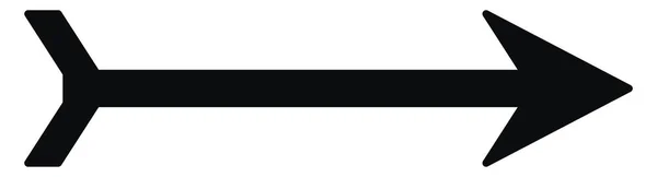 Черная Стрелка Острым Хвостом Иллюстрация Вектор Белом Фоне — стоковый вектор