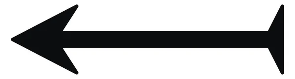 Черная Стрелка Влево Уникальной Формой Хвоста Иллюстрация Вектор Белом Фоне — стоковый вектор